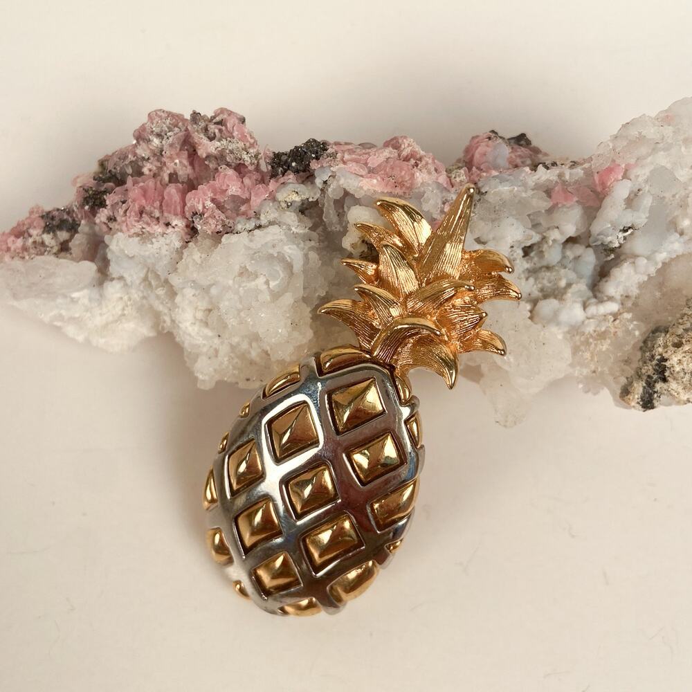 Liz Claiborne Pineapple Brooch Vintage